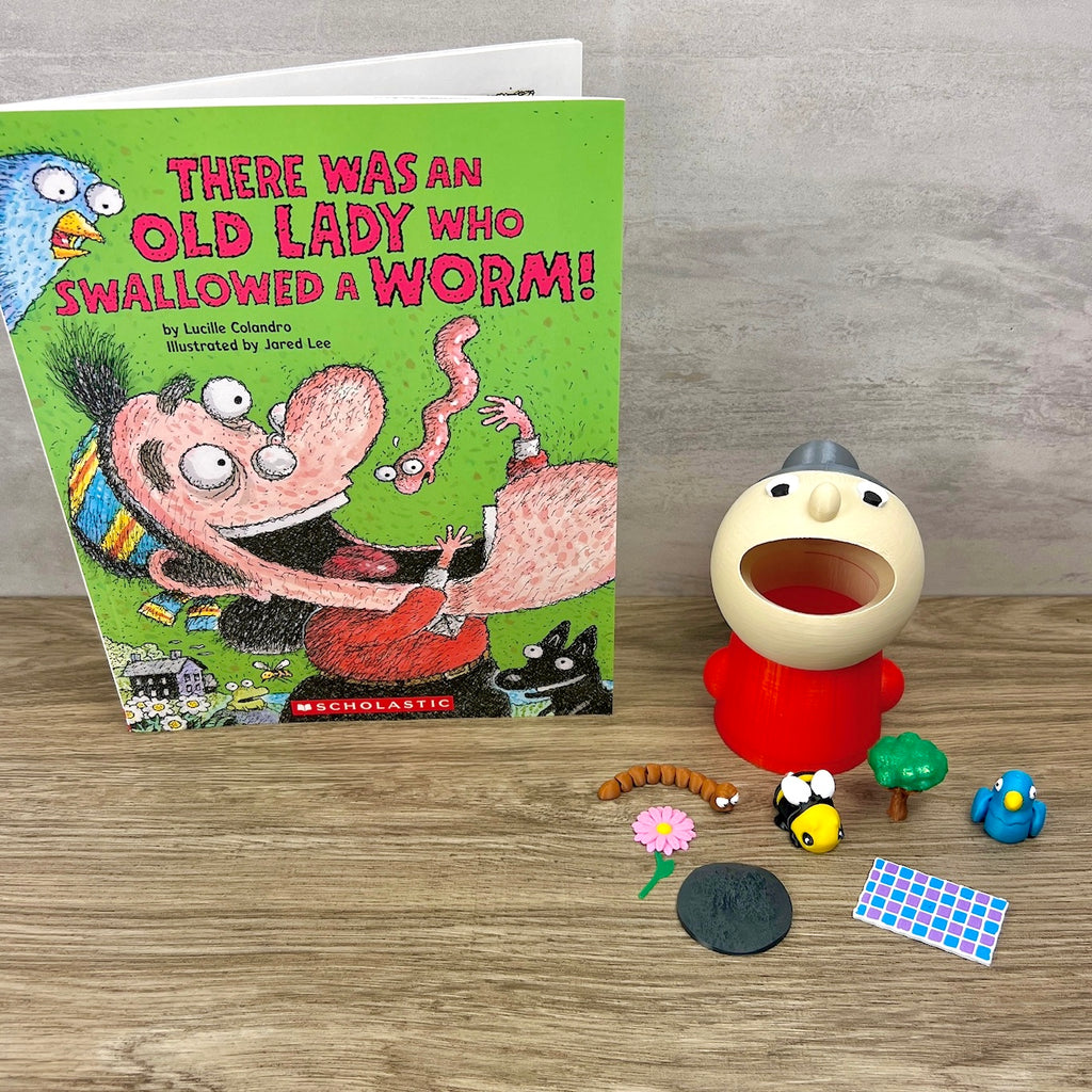 There Was An Old Lady Who Swallowed A Worm Read-Along Set (Earth Day)