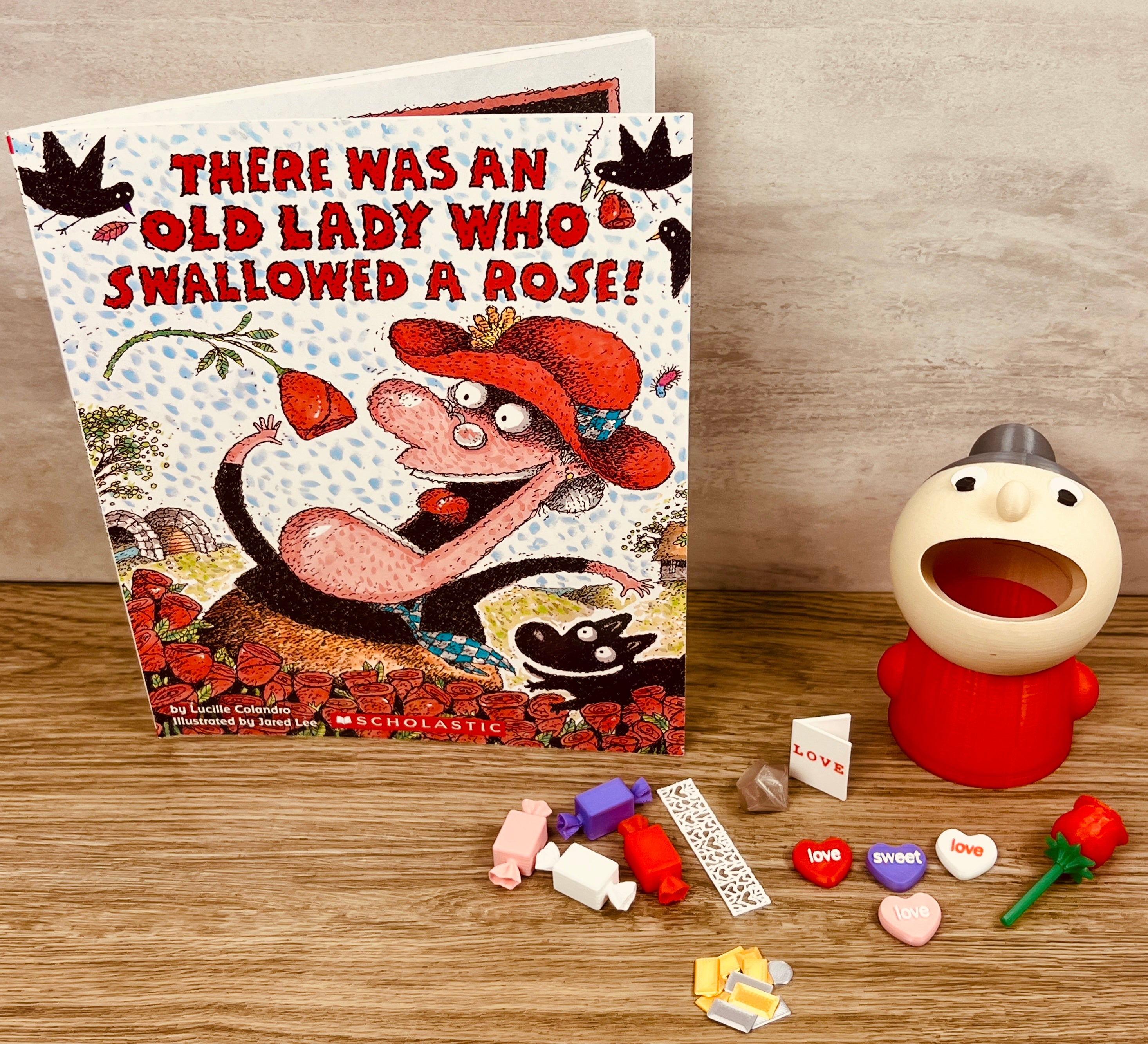 There Was An Old Lady Who Swallowed A Rose Read-Along Set (Valentine’s Day)